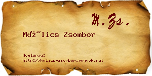 Málics Zsombor névjegykártya